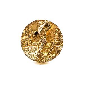 Vintage Fenwick & Sailor Sterling Silver Vermeil Golfer Lapel Pin